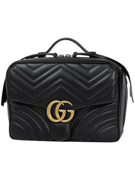 Gucci Handbags - Gucci GG Marmont 2-Way Shoulder Bag Double Leather Black